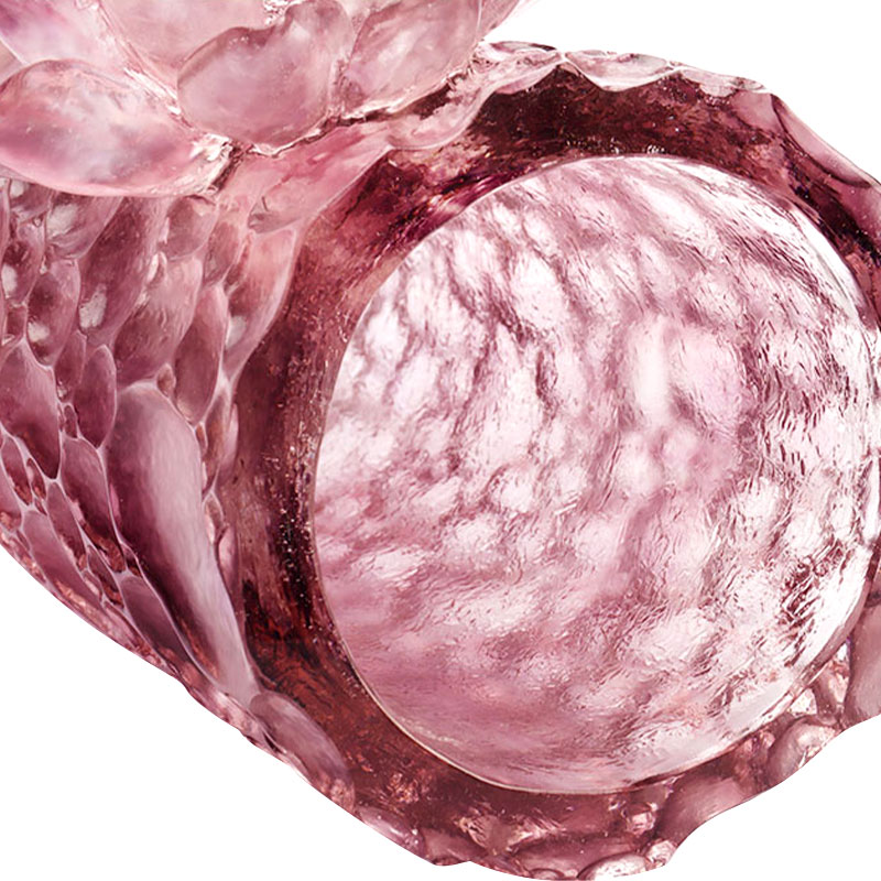 Pebble tekstur lilla pink glasvase