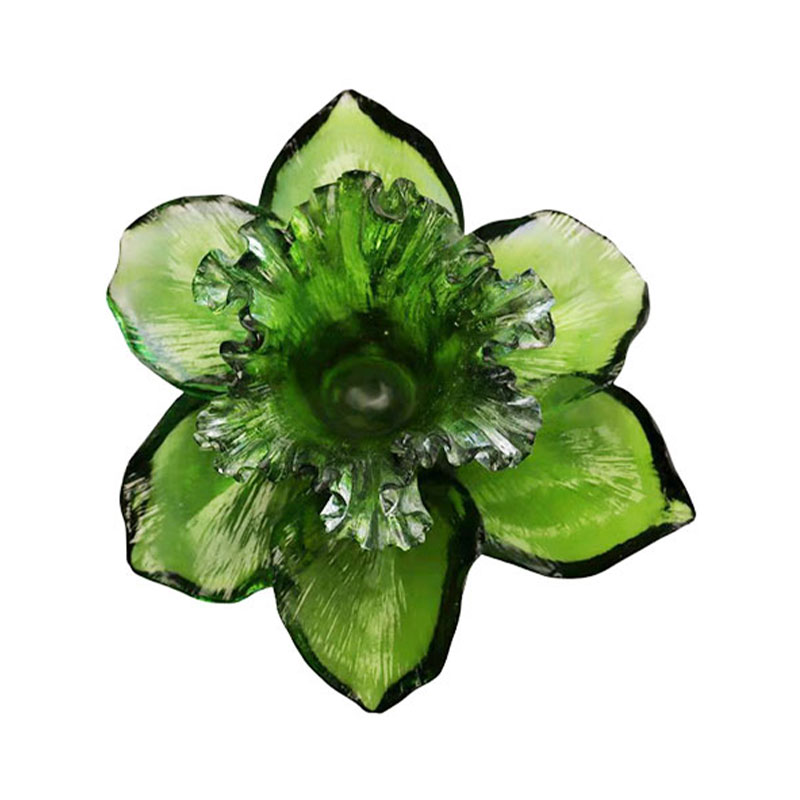 Kronbladformet lysestage af glas