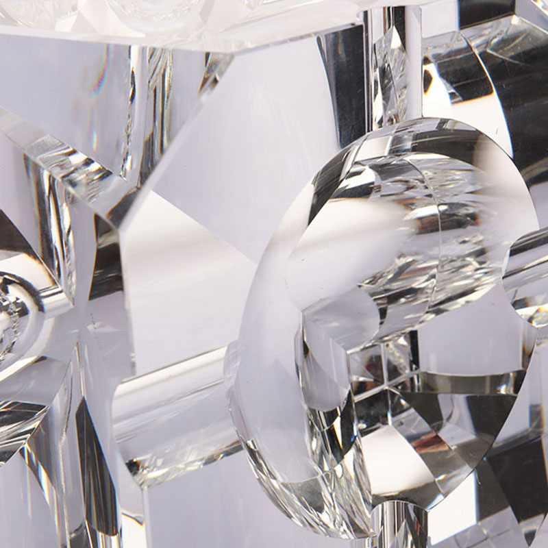 Enkelt geometrisk design gennemsigtigt glas krystal askebæger