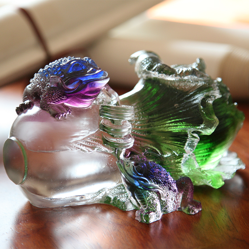 Krystalglas Golden tudse Skulptur Ornamenter