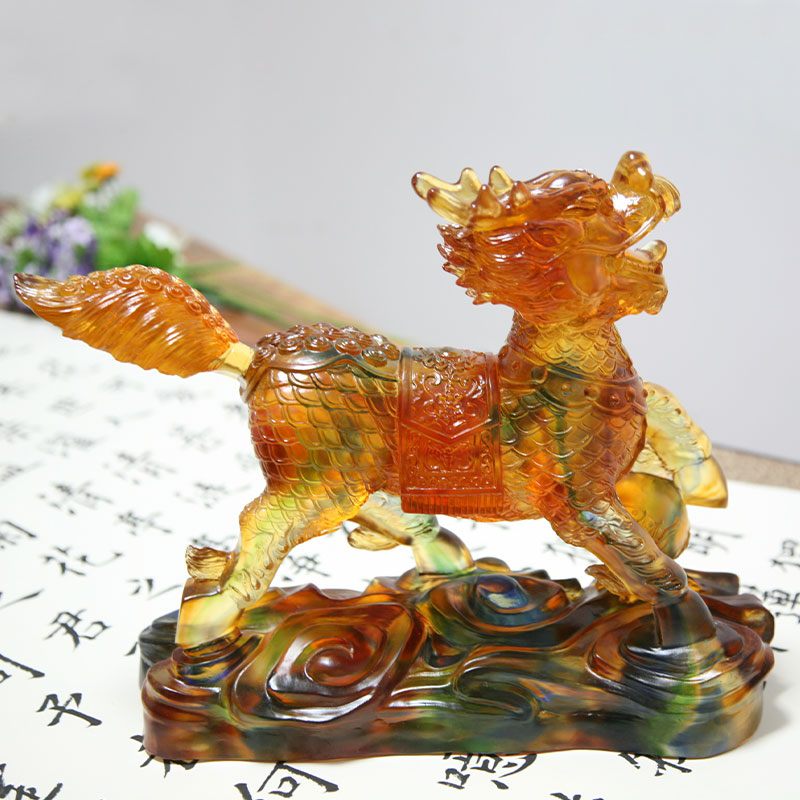 Krystalglas Kirin figurer Ornamenter
