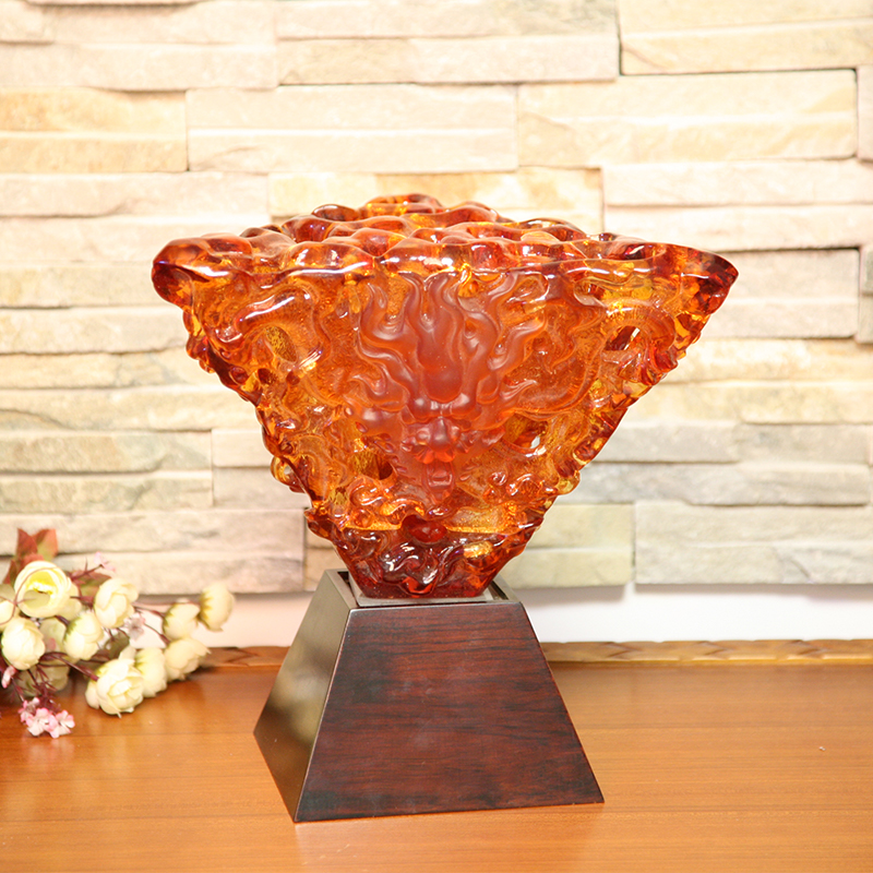 Orange glas dekorativ lampe skrivebordspynt