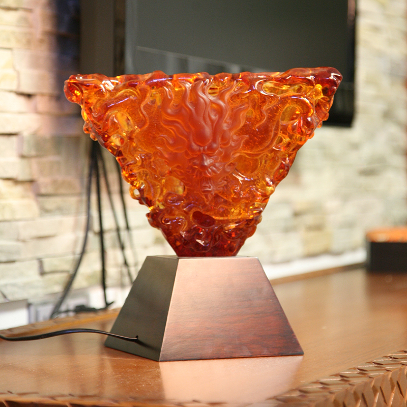 Orange glas dekorativ lampe skrivebordspynt