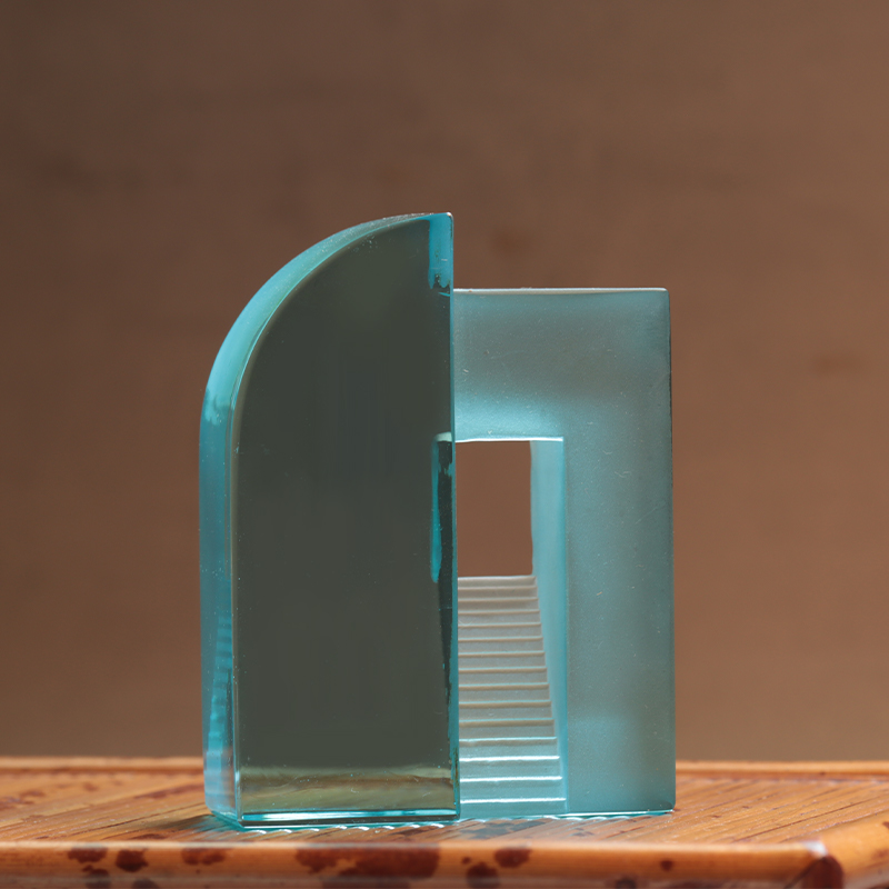 Gradient blå frostet glas kinesiske legetøjspynt