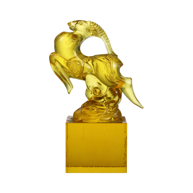 Guld gennemsigtig fåreformet glaskrystalforsegling