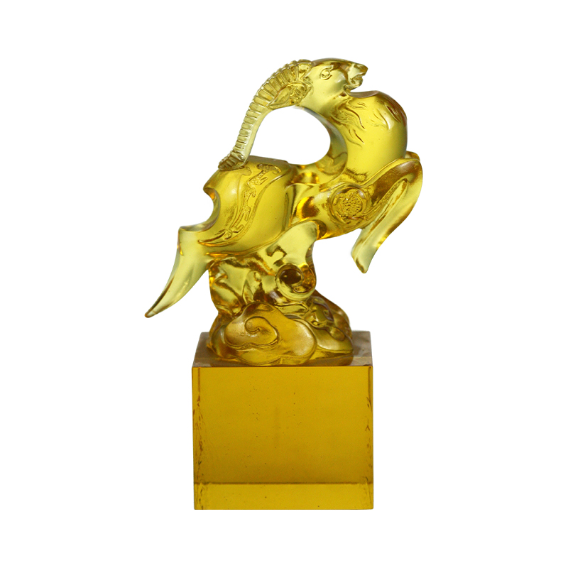 Guld gennemsigtig fåreformet glaskrystalforsegling