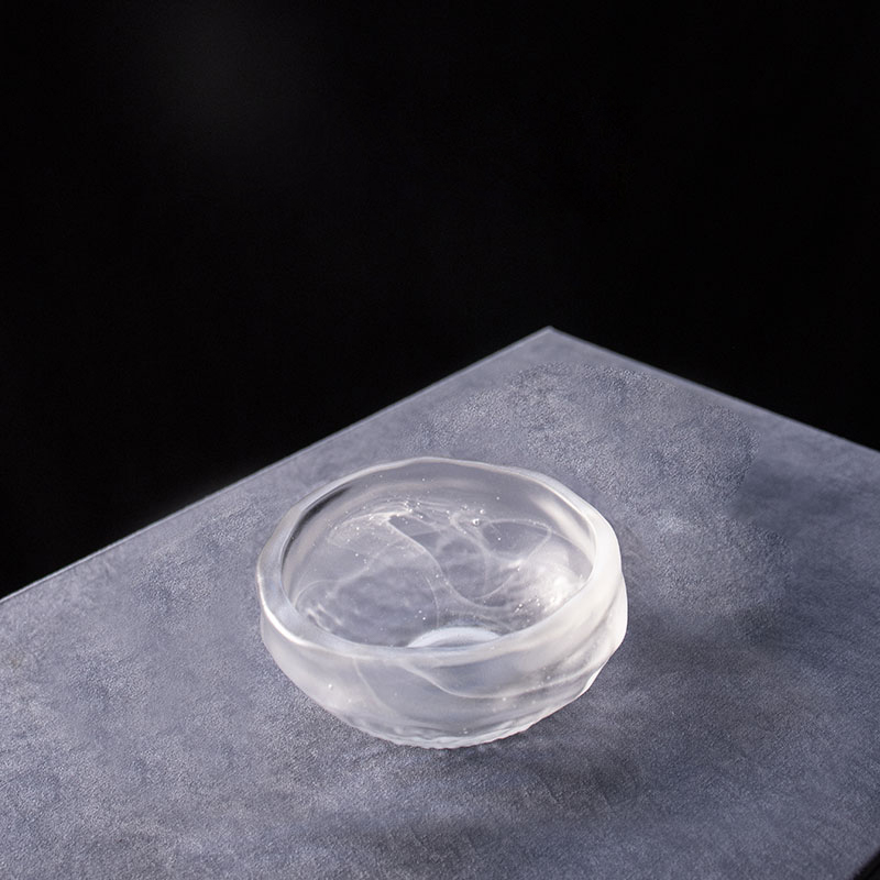 Gennemsigtigt glas tesæt med tekande, tekop