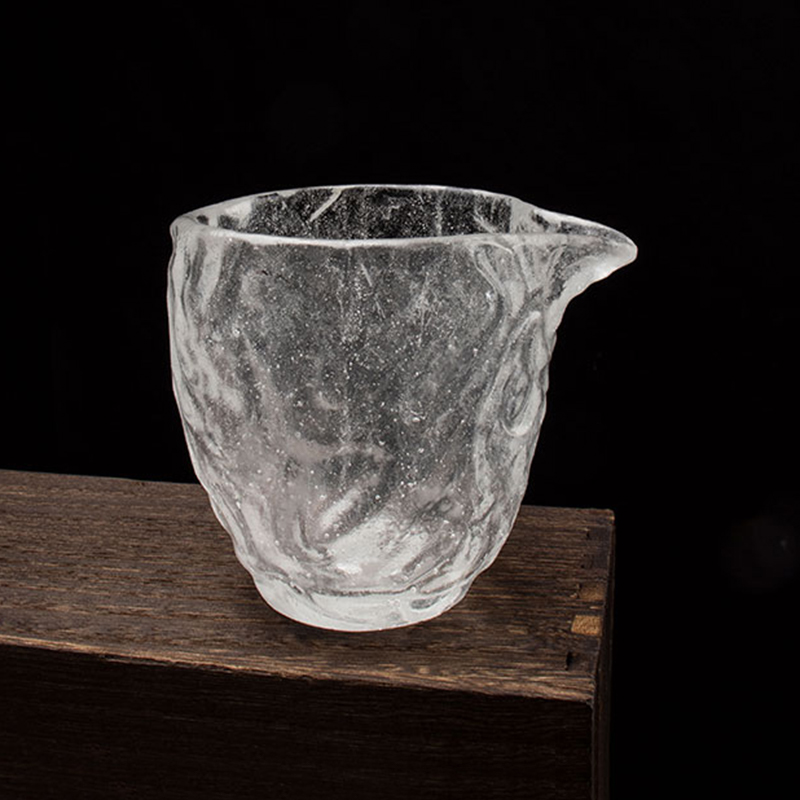 Boblemønster gennemsigtigt glas tekopper sæt til hjemmekontormødebrug