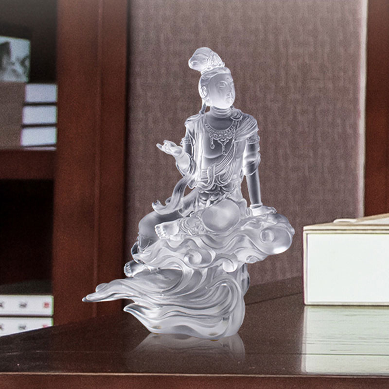 Avalokiteśvara Bodhisattva Transparent Glasskulptur