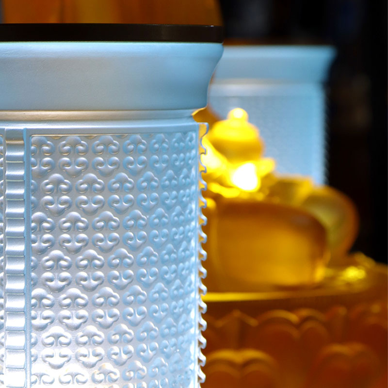 Lyseblå Ruyi-serie Buddhistiske alteroffersæt af glas