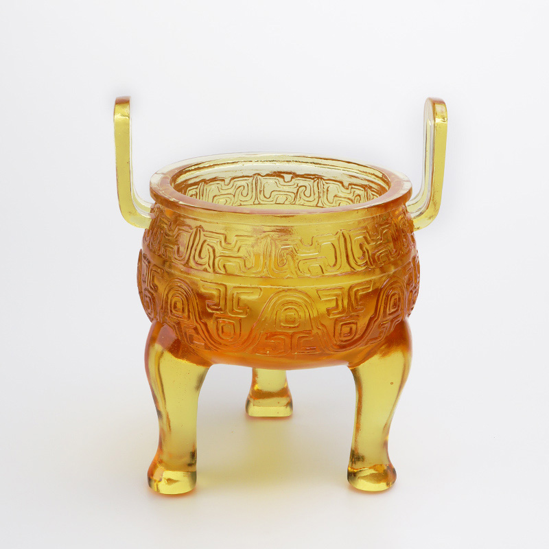 Gylden farvet glasur stativ ornamenter