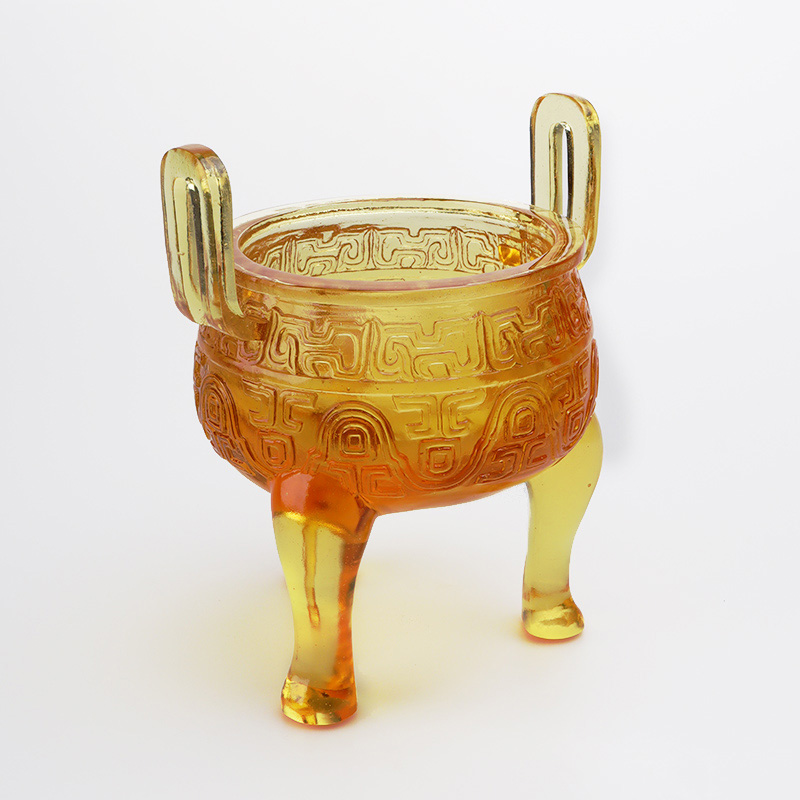 Gylden farvet glasur stativ ornamenter