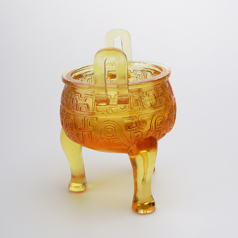 Gylden farvet glasur stativ ornamenter