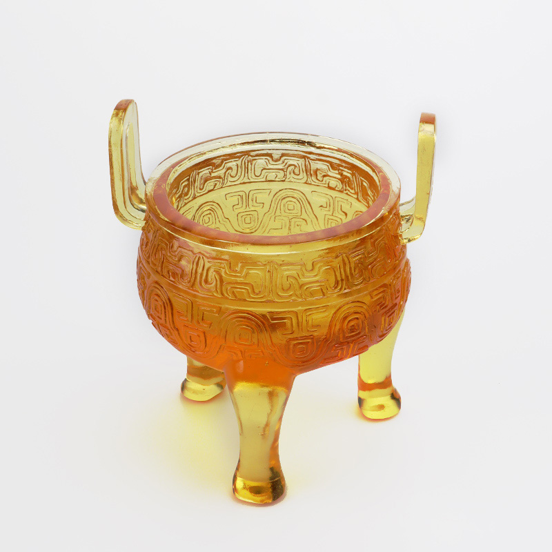 Gylden farvet glasur stativ ornamenter