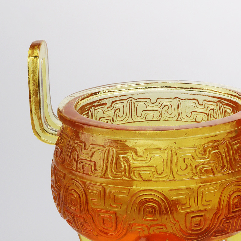 Gylden farvet glasur stativ ornamenter