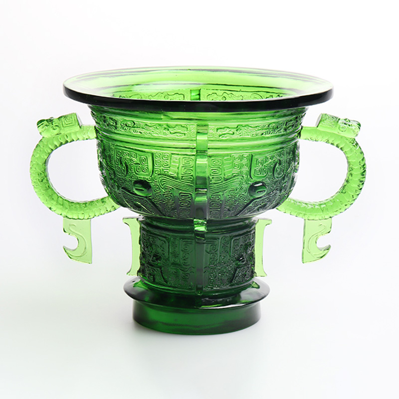 Kinesisk stativ med drageører håndtag og tornemønster