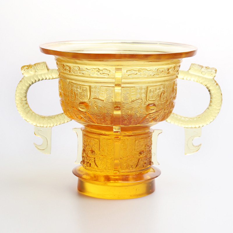 Kinesisk stativ med drageører håndtag og tornemønster