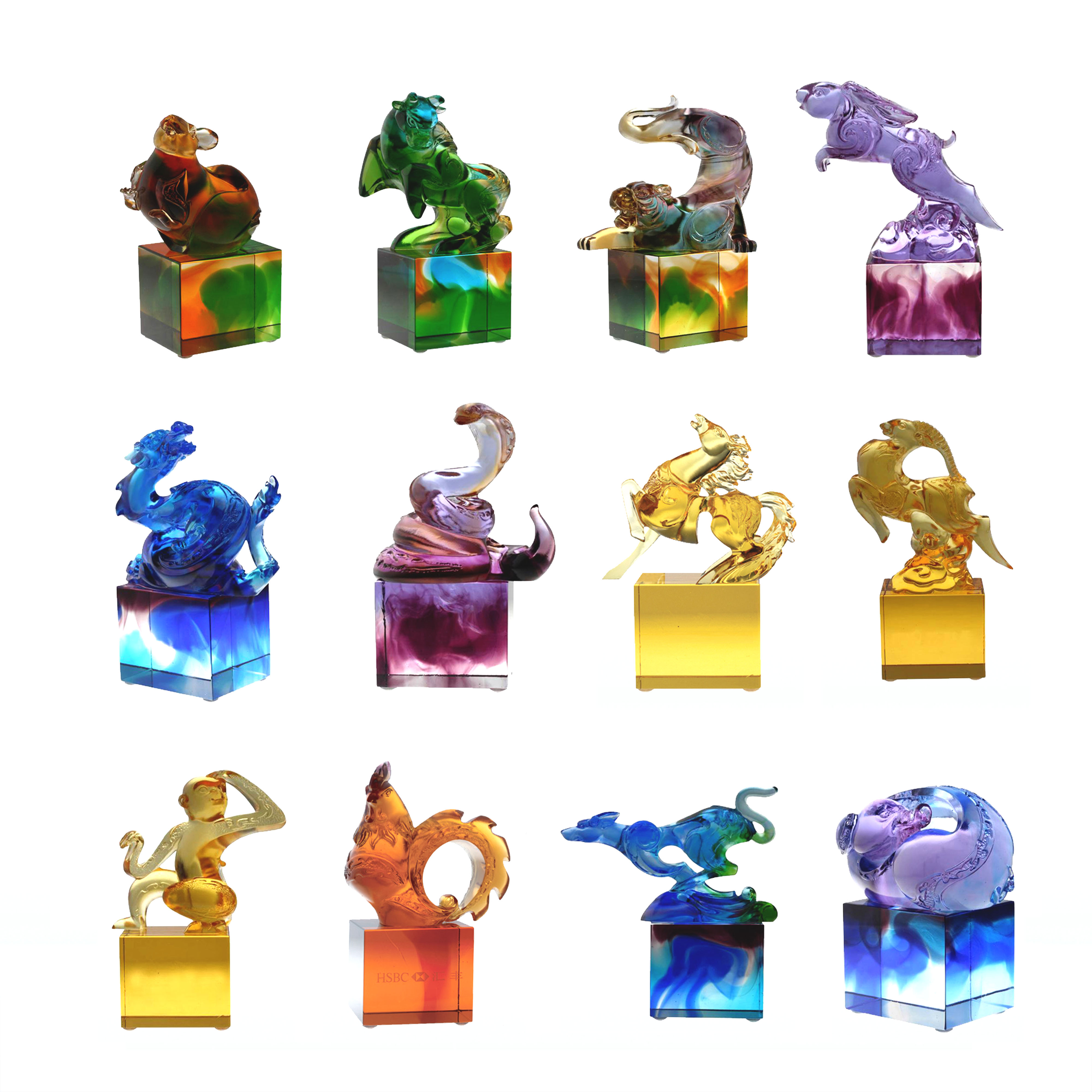 Blågrønt klassisk glas segl ornament